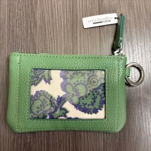 Vera Bradley English Ivy Leather ID Holder / Key Ring